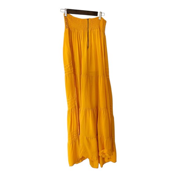 Other Girls NWT Yellow Maxi Skirt With Ribbed Mesh Corset Top Detail Sz OS - Picture 2 of 8